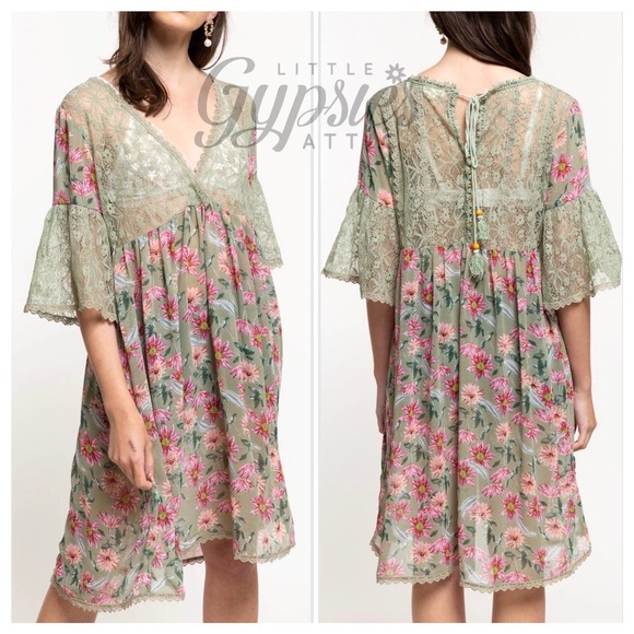 POL Meadow and Lace Tunic Dress - Picture 3 of 13